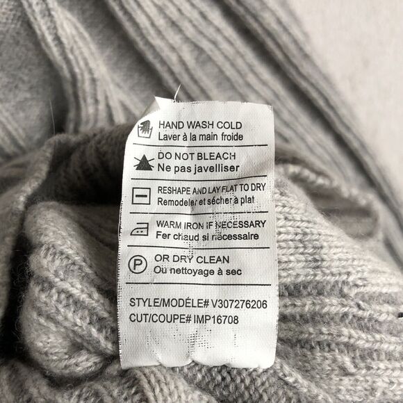 VINCE Wool Cashmere Sweater Sz M Gray Long Sleeve Split Waist - Picture 5 of 12